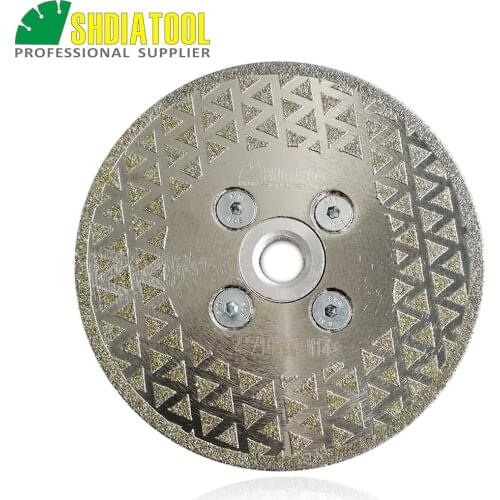 SHDIATOOL 4" Electroplated diamond cutting & grinding disc M14 flange 100MM Single side coated diamond blade granite marble