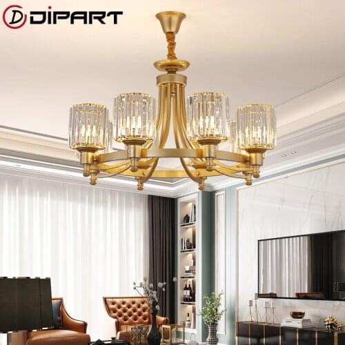 Led Modern retro crystal chandelierCrystal Chandelier Ceiling Lamp Dining Room Bedroom Living Room Study Room Interior Home Lamp