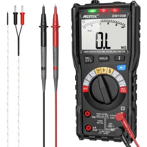 DM100B Multimeter High Precise 10000 Counts 600V AC/ DC Digital Multimeter Ohm Hz NCV Live C/F Duty Multimetro Voltage Meter