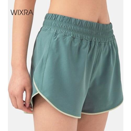 Wixra Casual Shorts Womens Fitness Top Quick Dry Elastic Waist Training Running Workout For Ladies Gym Sport Bottons