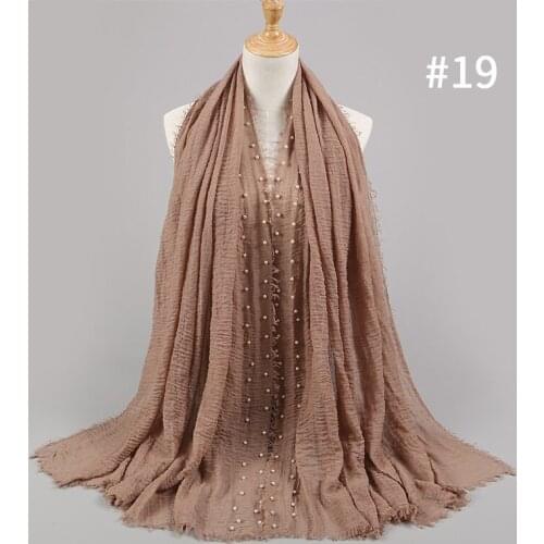 10 PCS/PC Women Cotton Linen Plain Wrinkle Hijab Scarf Muslim Muffler Fashion Spring Long Shawl Head Wraps pashmina 55COLOR