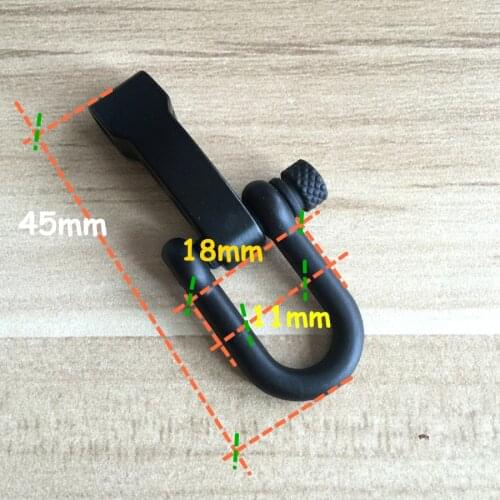 10 PCS Outdoor Camping toolds Survival Rope Paracord Survival Bracelets Scrub U-Shaped Stainless Steel Shackle Buckle Black