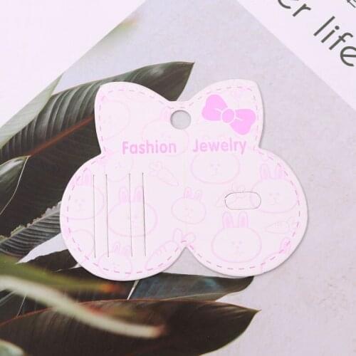 100pcs 9*7.5cm pink cartoon cute kids Paper Card Hair Clips Face Jewelry Accessories DIY Display Packaging custom logo extra