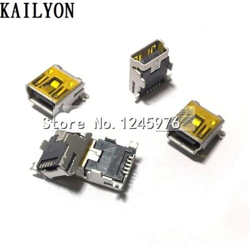 100pcs All copper MINI5P insert front, stick USB mother seat, MINIUSB interface, B type double card point, short foot