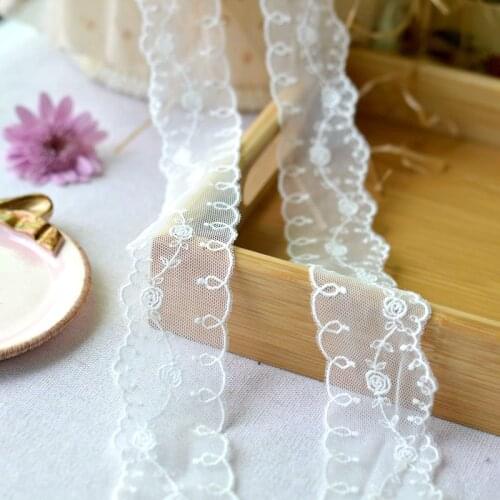 19yards 4cm Mesh cotton embroidery Lace fabric Handmade DIY Garment needlework sewing accessories Clothing Decoration 343