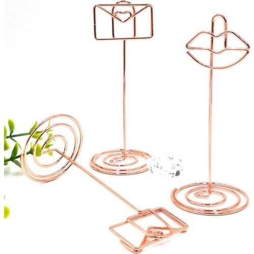 2Pcs/lot Rose Gold Paper Clips Lips Note Clips Envelope Creative Metal Card Holders Message Desktop Note Folder