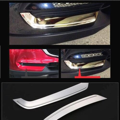 2PCS SUS304 Stainless Steel Front Fog Lamp Trim Lower Accessories For Mazda CX-5 KF 2ND Gen 2017