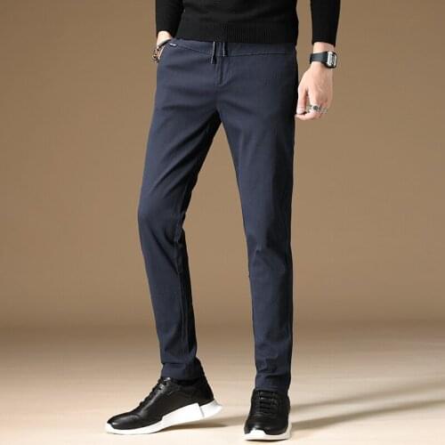 2020 New Design Casual Mens Casual Pants Slim Pant Straight Trousers male Fashion Stretch Business jeans Men Size 28-38