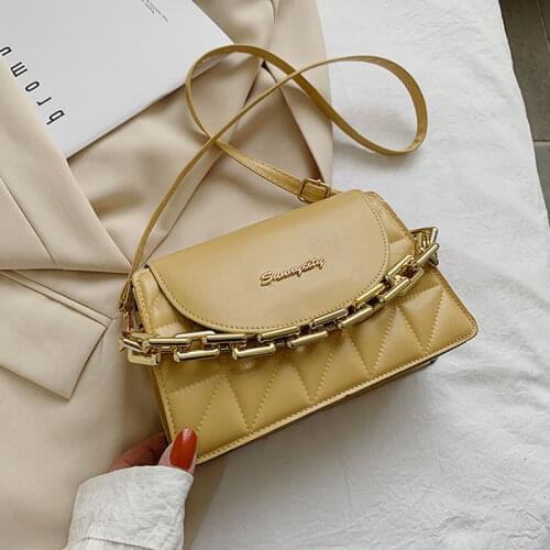 2021 New Fashion Handbags For Women Pu Leather Shoulder Bag And Chain Strap Crossbody Bag High Quality Small Square Bag