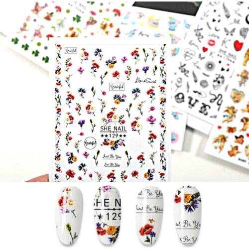 2021 The New Cartoon Design Snake Flower Fairy Manicure Nail art Decoration Nail Stickers