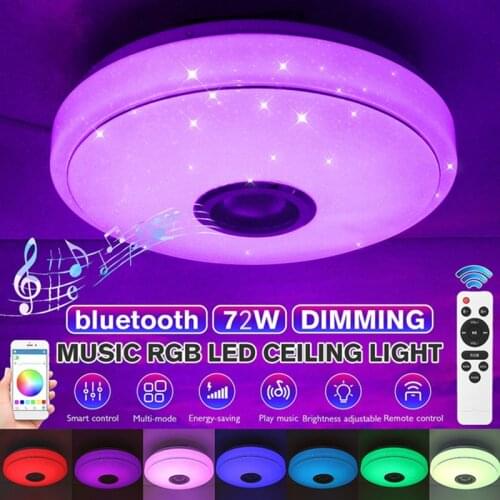 72W Bluetooth Speaker White + RGB Light Smart LED Ceiling Light Dimmable