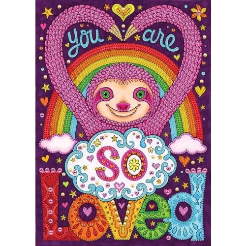 5D DIY diamond painting So Loved Sloth Heart Full Drill Embroidery Cross Stitch Mosaic Craft Home Decor Christmas Gift