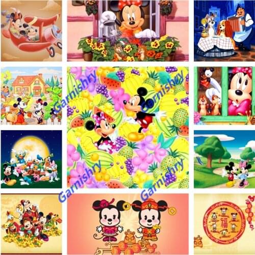 Full Square Round Diamond Painting Disney Cartoon Mickey Mouse 5D DIY Diamond Embroidery Cross Stitch Kits Kids Home Decoration