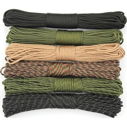 Army Green Black Paracord 550 Climbing Lanyard Tent Rope 4mm 7 Stand Knife Lanyard Paracord Survival Bracelet For Hiking Camping
