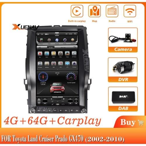 2din Android car radio multimedia player for Toyota Land Cruiser Prado GX470 2002-2010 car stereo head unit GPS navigation