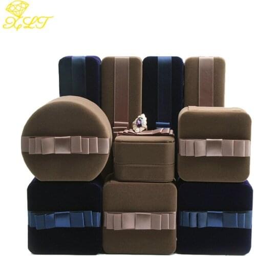 Ribbon Velvet Ring Box Bracelet Earrings Ring Pendant Gift Box Semi-circular Jewelry Box For Packaging Jewelry Display Wholesale