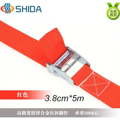 Free Shipping 1pcs 3.8cm*5m 500kg Metal Cam Buckle Ratchet Tie Down Luggage Load Strap Cargo Lashing PP Webbing Binding Belt