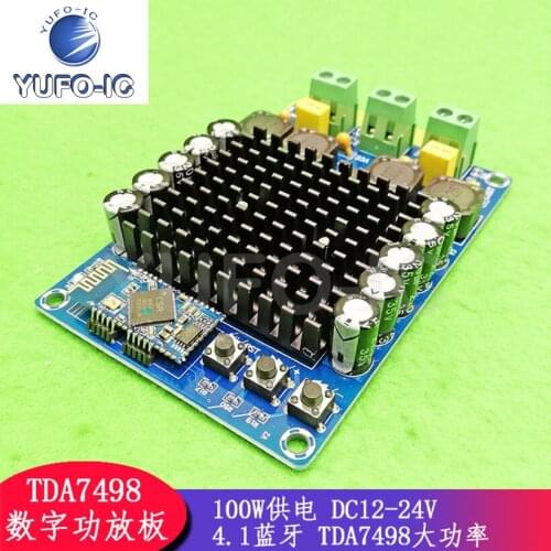 Free Ship 1pcs TDA7498 Power Digital Power Amplifier Board XH-A102 HD 4.1 Bluetooth 100W Supply DC12-24V