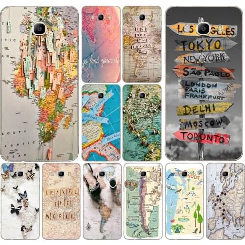 110DD World Map Travel Plans Clear Soft Silicone Case Cover for Samsung Galaxy a3 a5 2017 A6 A8 2018 j3 j5 j7 2016 2017