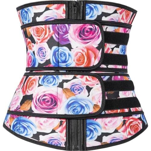 Women Waist Trainer Shaper Rose Pattern Tummy Belly Slim Girdle Body Shaping Waist Cincher Corset Shapewear Plus Size S-6XL New