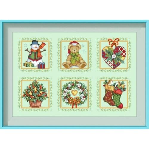 Elegance ornaments cross stitch kits bear Dreampattern embroidery needlework sets 18ct 14ct 11ct light green cloth DIY handmade