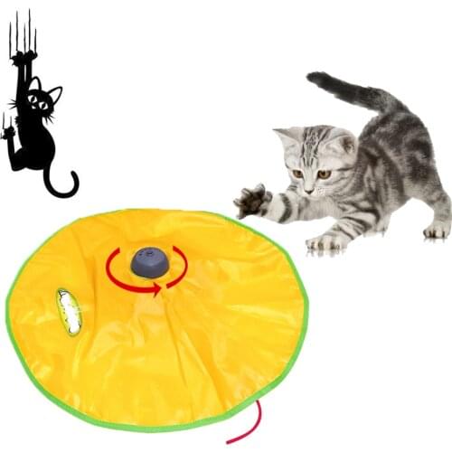 Electric Cat Toy for Interactive Turntable Four Speed Adjustment Funny Training Catch Mouse Chase Game Spin Plate Pet Supplies