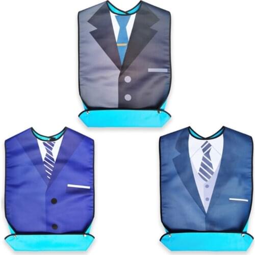 Large Adult Elders Dining Mealtime Bib Cloth Clothing Protector Disability Aid Apron Waterproof Washable Reusable