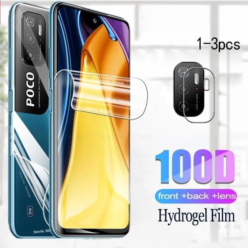 Hydrogel Film For xiaomi poco m3 pro 5g xiomi m3pro Screen Protector poco m3 pro Back Film m 3 pro Camera Phone Protective Film