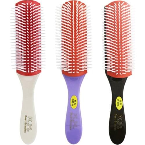 Hair Care Comb 9 Rows Antistatic Head Massager Tool Plastic Brush Hairdressing Combs WH998