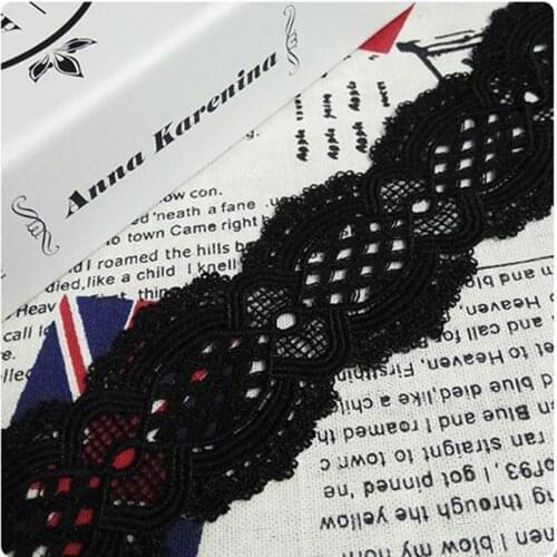 GXINUG 1/3/5 yards Water Soluble Flower Eyelash Lace Trim Ribbon Dress Applique Embroidered DIY Sewing Craft
