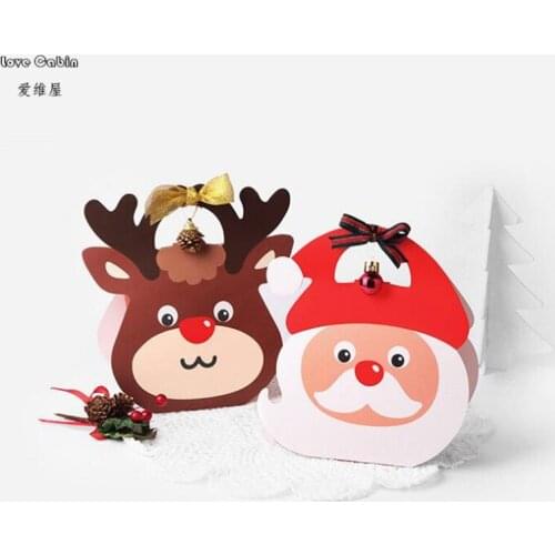 Christmas ornament decoration candy box Cookie Boxes Biscuit Boxes of Christmas gift 30pcs Santas elk