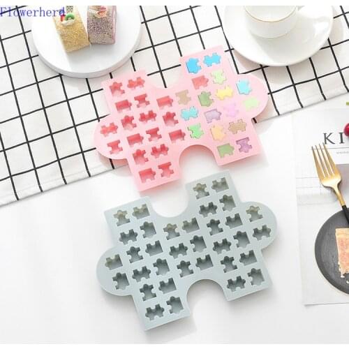 Creative Ice Tray Mold Microwave Oven Puzzle Chocolate Mold Cake Mold Candy Mold Fondant Tools Handmade Soap Mold Cake Decor