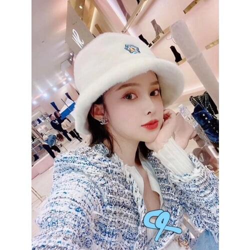 Maikun New Cute Mink Hair All-Match Fisherman Hat For Women Autumn And Winter Bucket Hats Outdoor Sports Travel Caps