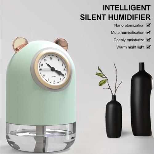 Mini Humidifier Car Air Freshener USB Powered Portable Water Replenishing Aroma Diffuser with Clock Essential Oil Diffuser