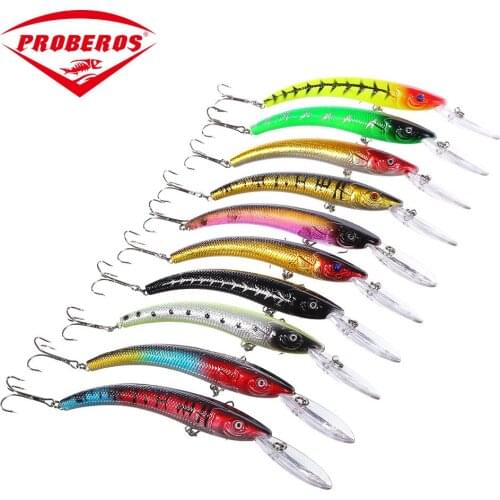 Lot 10Pcs Proberos Big Fishing Lures Plastic Bait Floating Rattles Tackle Bait 15.5cm/16.3g
