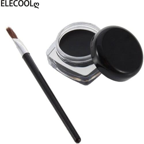 ELECOOL Black Color Eyeliner Gel With Brush Easy To Wear Makeup Long-lasting Waterproof Eye Liner Make Up Beauty Women Cosmetics