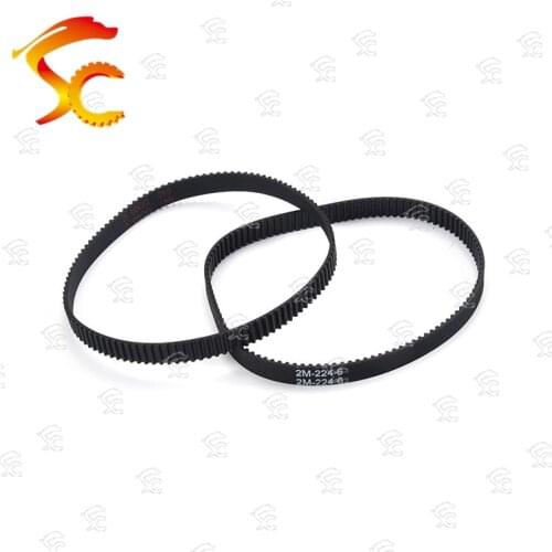 10pcs 2GT-224-6/10mm belt closed loop rubber 2GT-224-6/10mm timing belt Teeth 112 Length 224mm width 10/6mm for 3D printer