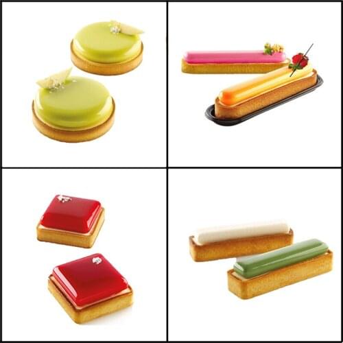 SHENHONG Cake Silicone Mould Tart Ring Combination Mold Multiple Styles Mousse Dessert Tray Pastry Decorating Bakeware Baking