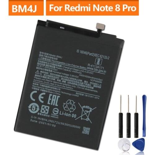 Original Replacement Battery BM4J For Xiaomi MI Redmi Note 8 Pro Genuine Phone Battery 4500mAh