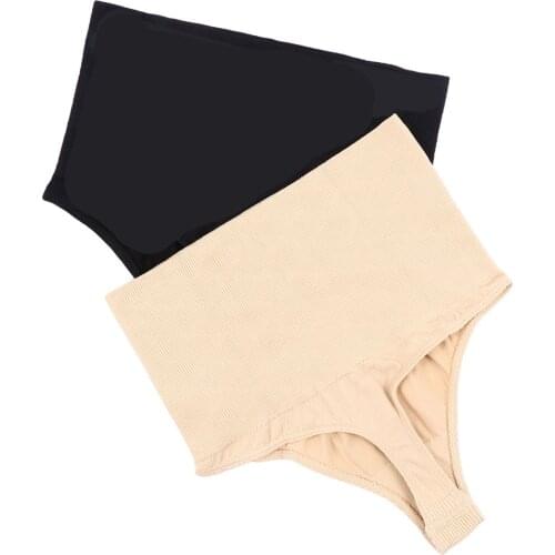1pc Women High Waist Black Beige Seamless Control Panties Butt Lifter Slimming Briefs G-String Thong majtki damskie