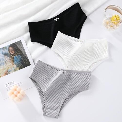 3PCS/lot Cotton Panties Women Comfortable Underwear Sexy Low-Rise Underpants Female Lingerie Big Size Ladies Briefs Underwears