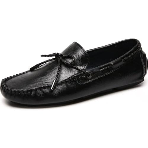 Brand Men Genuine Leather Shoes Luxury Casual Shoes Soft Men Loafers Breathable Slip On Driving Men Shoes