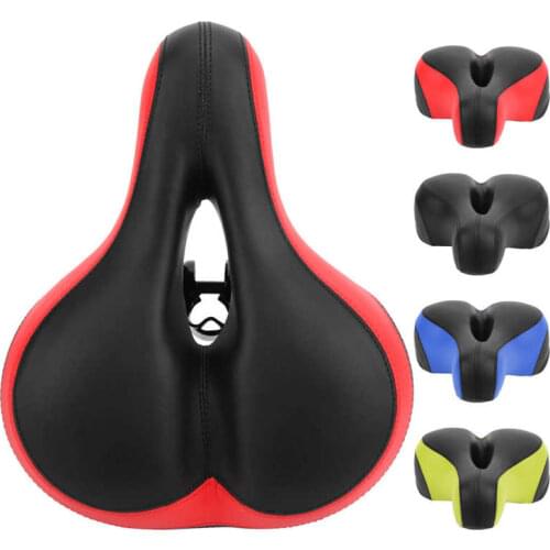 Comfortable bicycle parts Mountain Bike Saddle Comfortable Microfiber Leather Hollow‑Carved Spring Bike Saddle