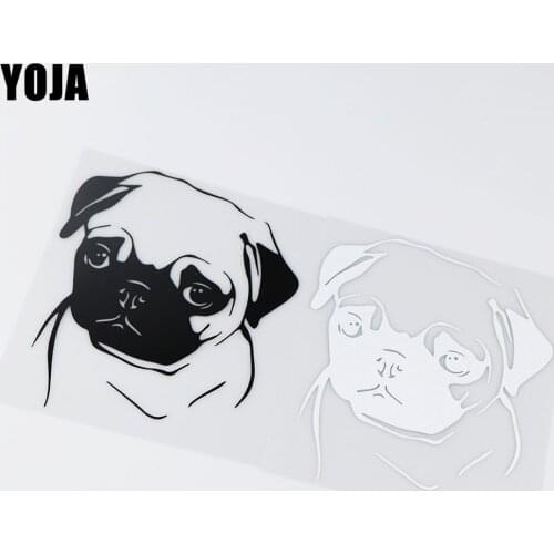YOJA 14.3X16.8CM Lovely Pug Animal Vinyl Decals Funny Cartoon Car Sticker Decoration ZT4-0160