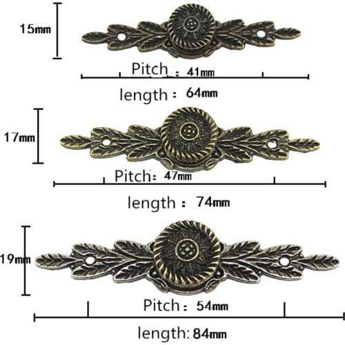 10pcs Vintage Door Handles Retro Rose Furniture Handles Antique Drawer Pulls Kitchen Cabinet Handles and Knobs Hardware