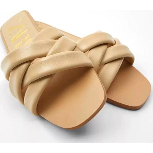 Meotina Women Sandals Square Toe Narrow Band Slippers Flats Sandals Beach Shoes Summer Fashion Slides Yellow Purple 41 42
