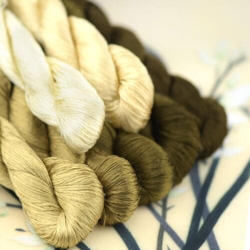 1pcs 100% silk thread hand embroidery embroider cross stitch dark brown series 400m silk embroidery thread 7 pure colors