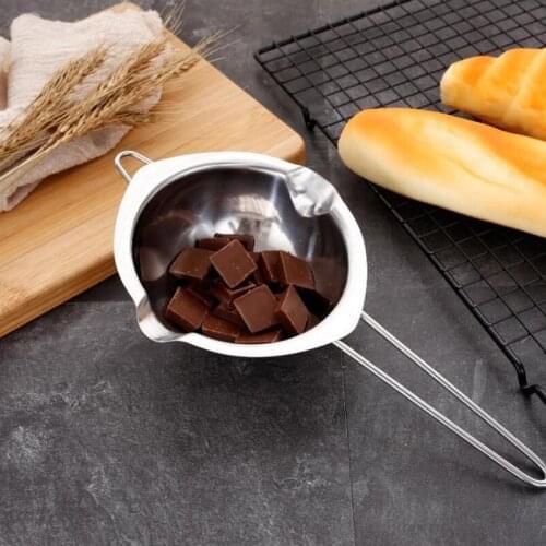 1PC Stainless Steel Chocolate Butter Melting Pot Long Handle Handmade DIY Scented Candle Soap Pan Tools