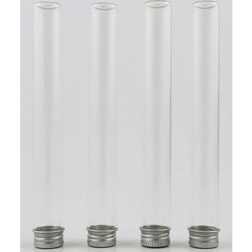 20 x 45ml Empty Clear Screw Neck Glass Bottle with Aluminum Lids 45 cc Glass Tube Container with Aluminum Cap glass vial