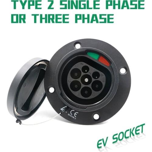 32A 22kw Type2 Male EV Socket for Car Charger Station IEC62196 Electric Vehicles inlet AC Charging Socket